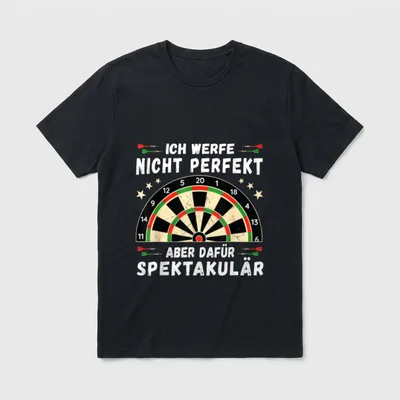 Lustiger Dart Spruch Dartscheibe Dartpfeile T-Shirt – Klassisches T-Shirt in Schwarz