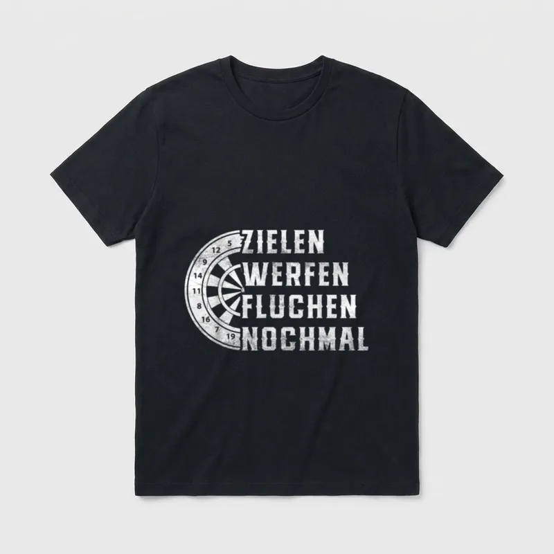 Lustig Zielen Werfen Fluchen T-Shirt – Klassisches T-Shirt in Schwarz