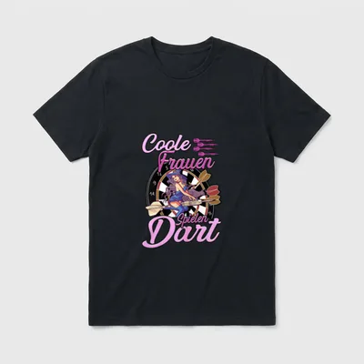 Coole Frauen Spielen Dart T-Shirt – Klassisches T-Shirt in Schwarz