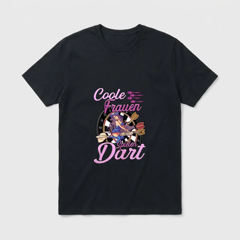 Coole Frauen Spielen Dart T-Shirt – Klassisches T-Shirt in Schwarz