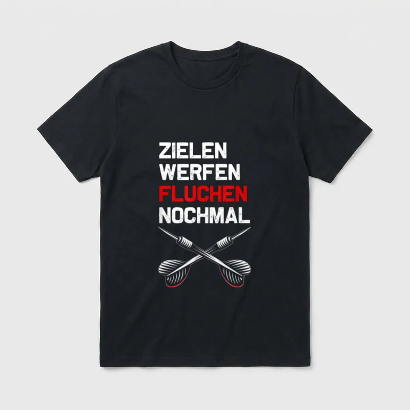 Zielen Werfen Fluchen Nochmal lustiges T-Shirt – Klassisches T-Shirt in Schwarz