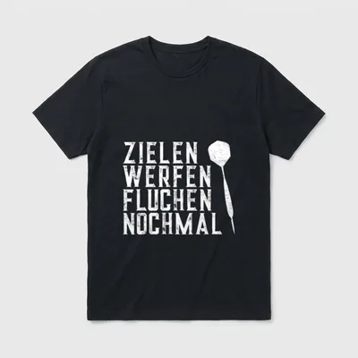 Zielen Werfen Fluchen Nochmal Darts T-Shirt – Klassisches T-Shirt in Schwarz