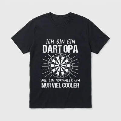 Cooler Dart Opa T-Shirt – Klassisches T-Shirt in Schwarz