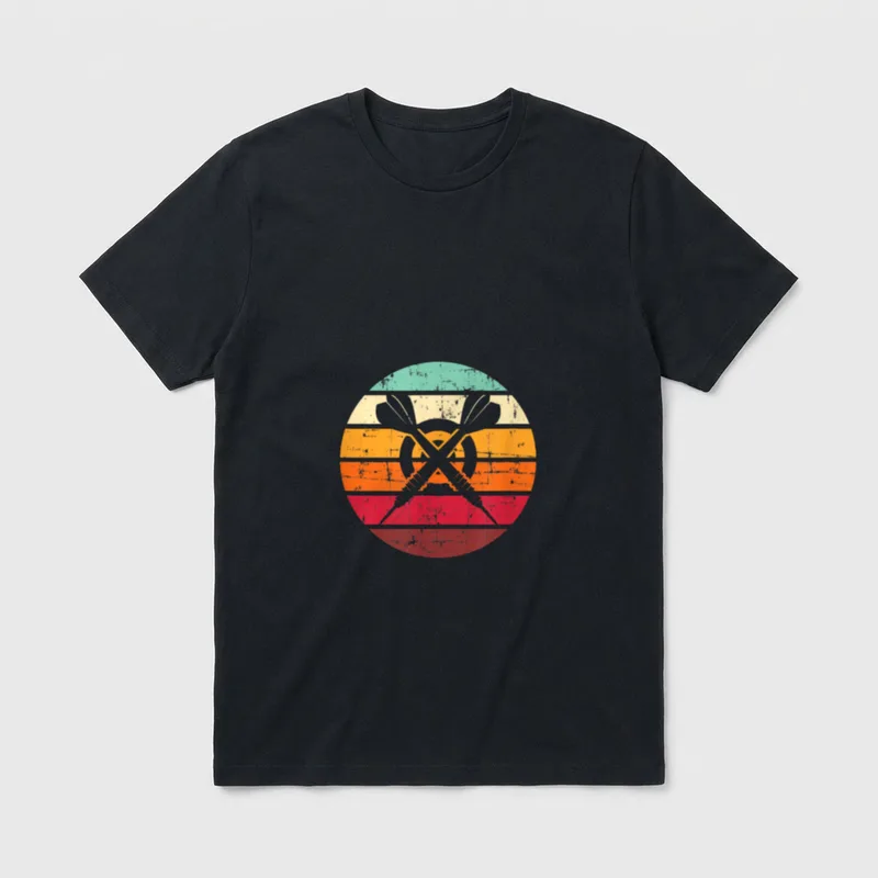 Retro Dart Vintage Dartspieler T-Shirt – Klassisches T-Shirt in Schwarz