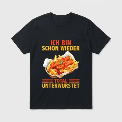 Lustiges Imbiss Bratwurst Pommes T-Shirt – Klassisches T-Shirt in Schwarz
