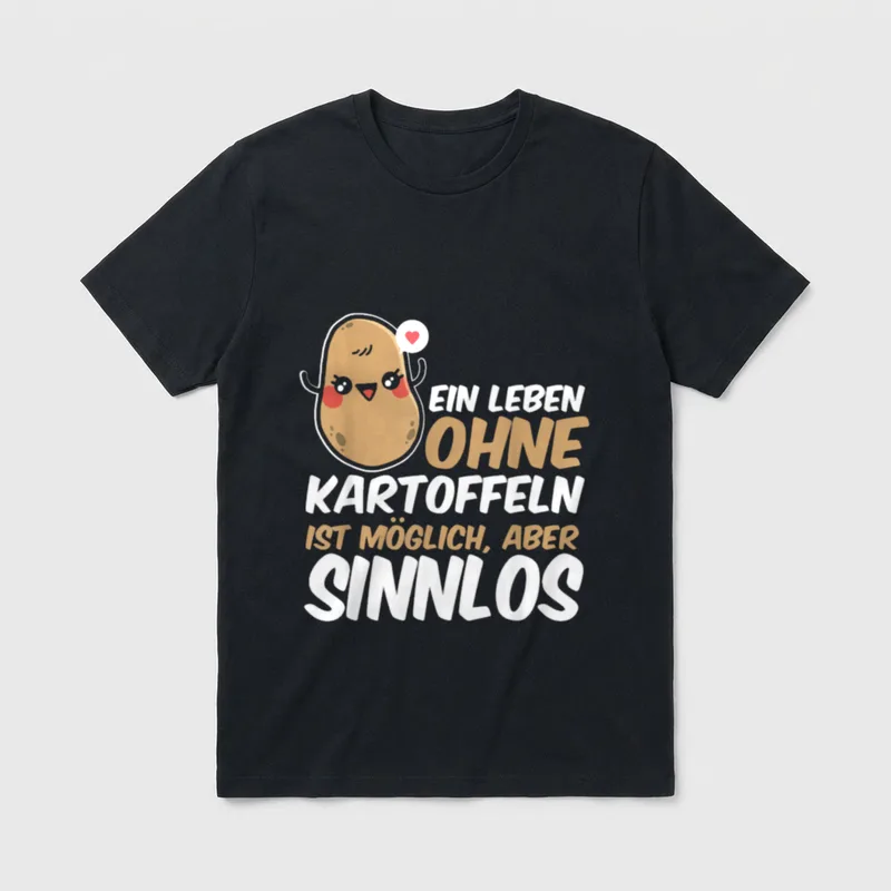Ein Leben ohne Kartoffeln T-Shirt – Klassisches T-Shirt in Schwarz