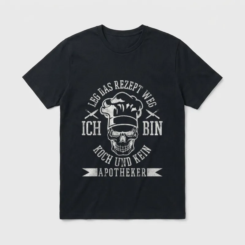 Koch Totenkopf Kochmütze Kochen T-Shirt – Klassisches T-Shirt in Schwarz