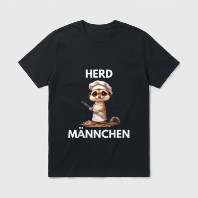 Erdmännchen Herdmännchen Koch Köchin T-Shirt – Klassisches T-Shirt in Schwarz