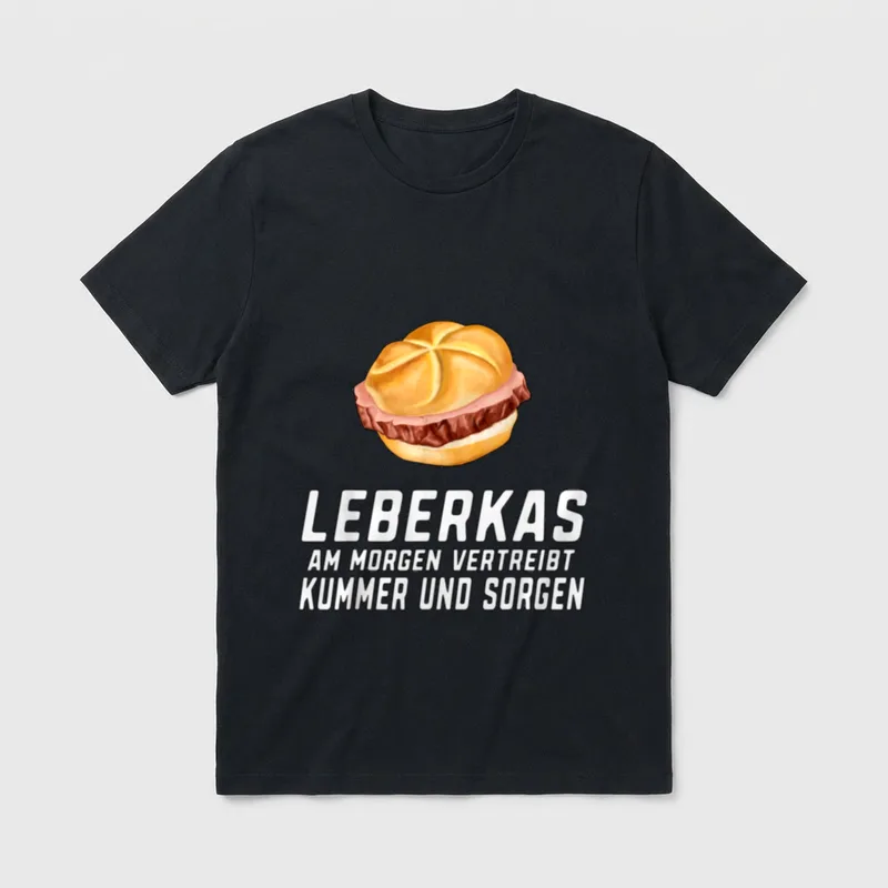 Leberkas Spruch bayerisches Leberkäse Essen T-Shirt – Klassisches T-Shirt in Schwarz