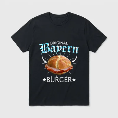 Lebakas Leberkäse Bayern Burger T-Shirt – Klassisches T-Shirt in Schwarz