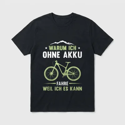 T-Shirt Fahrrad ohne Akku – Klassisches T-Shirt in Schwarz