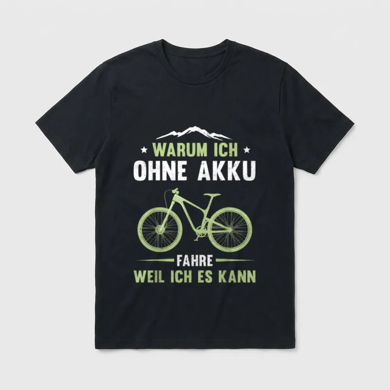 T-Shirt Fahrrad ohne Akku – Klassisches T-Shirt in Schwarz