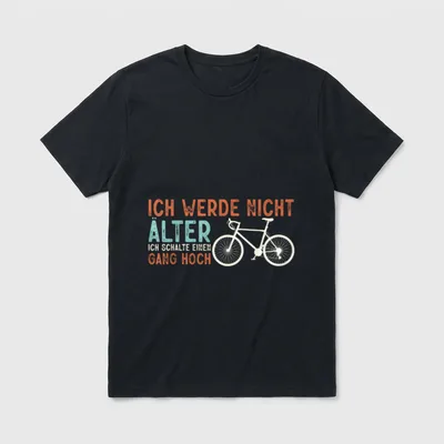 T-Shirt mit Fahrrad Aufdruck – Klassisches T-Shirt in Schwarz