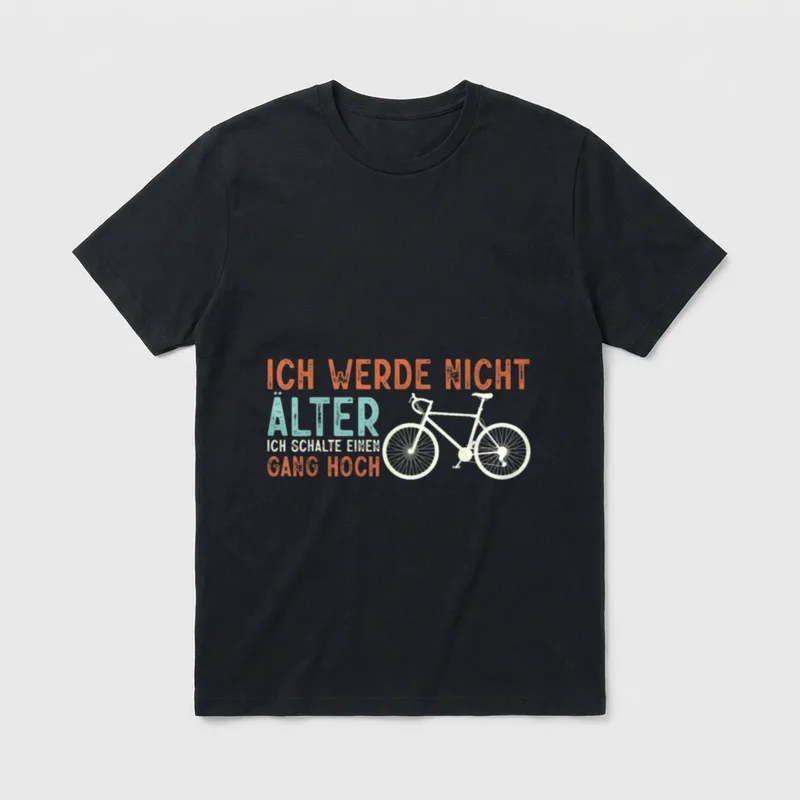 T-Shirt mit Fahrrad Aufdruck – Klassisches T-Shirt in Schwarz