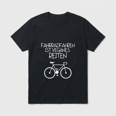 Fahrrad fahren ist Veganes T-Shirt – Klassisches T-Shirt in Schwarz