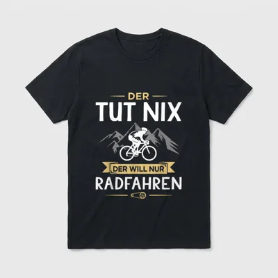 Der TUT Nix Fahrrad T-Shirt – Klassisches T-Shirt in Schwarz