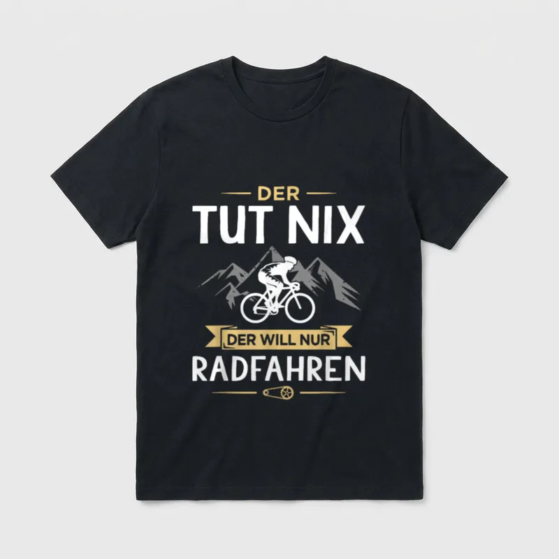 Der TUT Nix Fahrrad T-Shirt – Klassisches T-Shirt in Schwarz