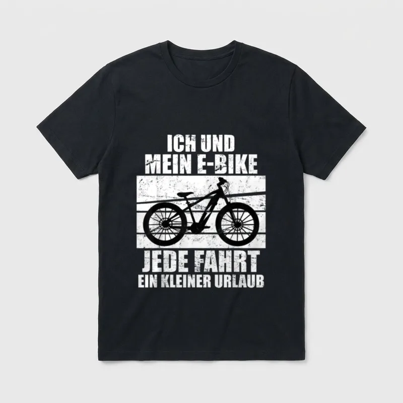 E-Bike Spruch Fahrrad Radfahrer T-Shirt – Klassisches T-Shirt in Schwarz