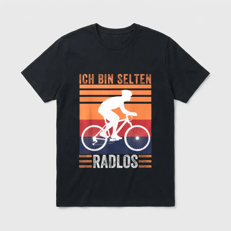 Ich bin selten Radlos Lustiges T-Shirt – Klassisches T-Shirt in Schwarz