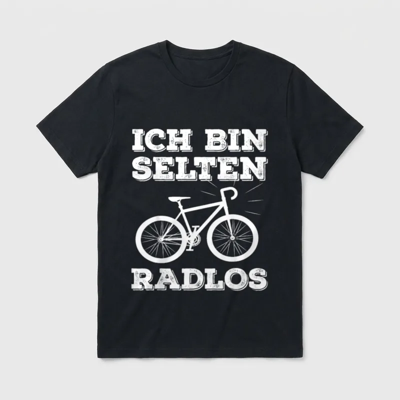 Ich Bin Selten Radlos Fahrrad T-Shirt – Klassisches T-Shirt in Schwarz