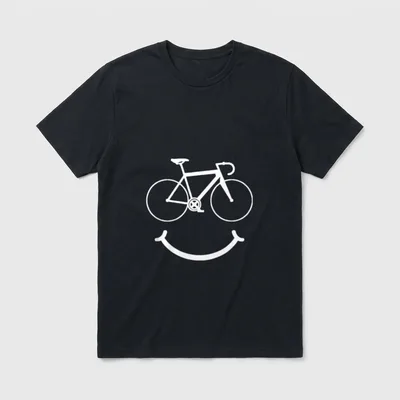 Lustige Rad Fahrer Sprüche T-Shirt – Rennrad als Smiley mit Rädern als Augen und Lächeln – Klassisches T-Shirt in Schwarz