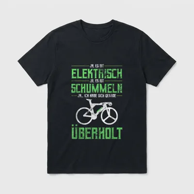 Fahrrad Elektrofahrrad Spruch Radfahren T-Shirt – Klassisches T-Shirt in Schwarz