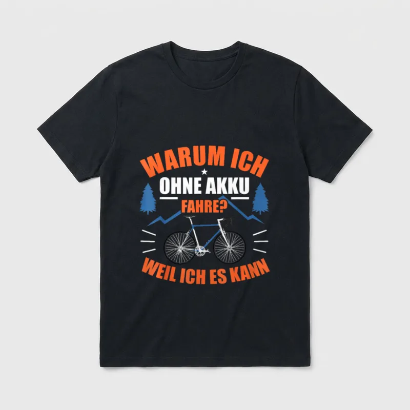 Radfahrer ohne Akku T-Shirt – Klassisches T-Shirt in Schwarz