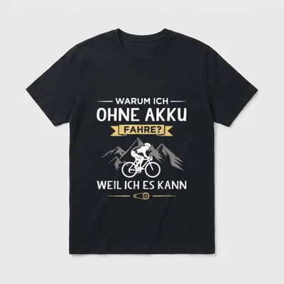 Fahrrad ohne Akku T-Shirt – Klassisches T-Shirt in Schwarz