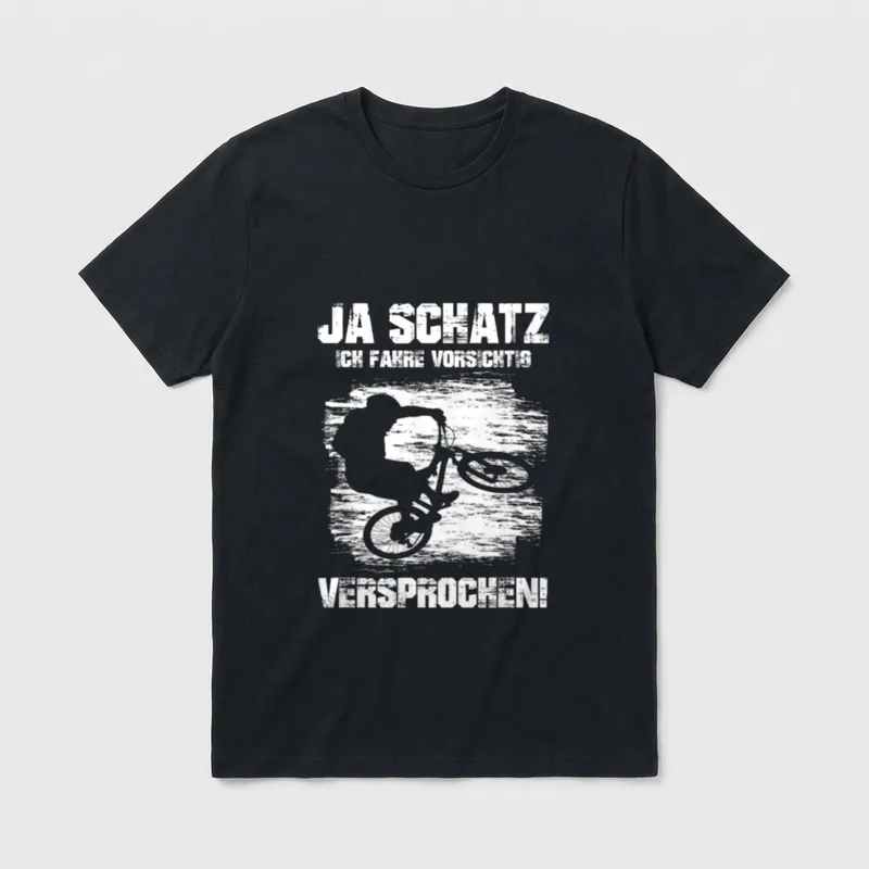 Ja Schatz Lustiges Fahrrad T-Shirt – Klassisches T-Shirt in Schwarz