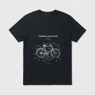 Lustige Fahrrad Anatomie Retro T-Shirt – Klassisches T-Shirt in Schwarz