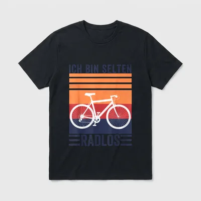 Seltener Radloser T-Shirt – Ich bin selten radlos weißes Fahrrad retro Streifen Design – Klassisches T-Shirt in Schwarz