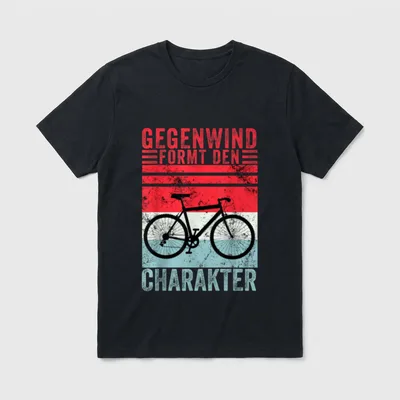 Gegenwind formt den Charakter T-Shirt – Klassisches T-Shirt in Schwarz