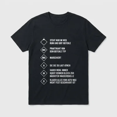 Feuerwehr T-Shirt Herren – Diamant-Symbole mit Buchstaben und Löschgruppen-Definitionstext – Klassisches T-Shirt in Schwarz