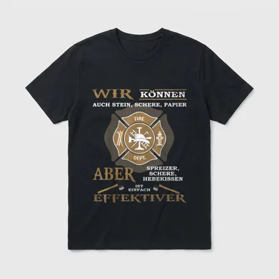 Feuerwehr T-Shirt Design – Klassisches T-Shirt in Schwarz