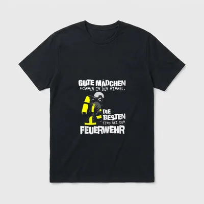 T-Shirt mit Feuerwehr Aufdruck – Klassisches T-Shirt in Schwarz