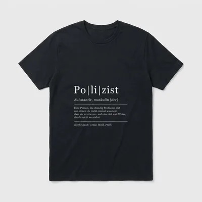 Polizei T-Shirt – Klassisches T-Shirt in Schwarz