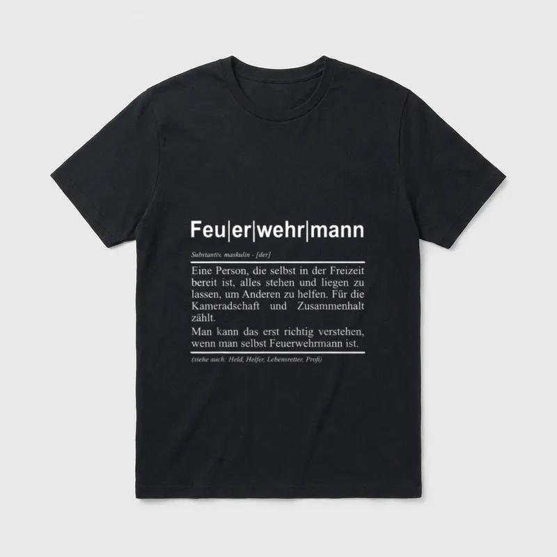 Feuerwehr Feuerwehrmann FFW BFW T-Shirt – Klassisches T-Shirt in Schwarz