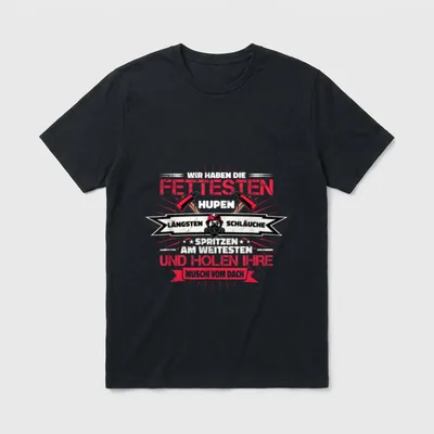 Lustiger Feuerwehr Spruch Feuerwehr & Polizei T-Shirt – Klassisches T-Shirt in Schwarz