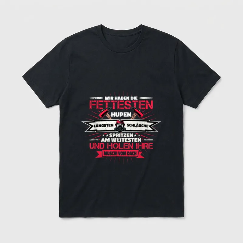 Lustiger Feuerwehr Spruch Feuerwehr & Polizei T-Shirt – Klassisches T-Shirt in Schwarz