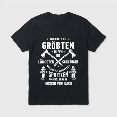 Lustiges Feuerwehr Spruch für Feuerwehrmann u T-Shirt – Klassisches T-Shirt in Schwarz