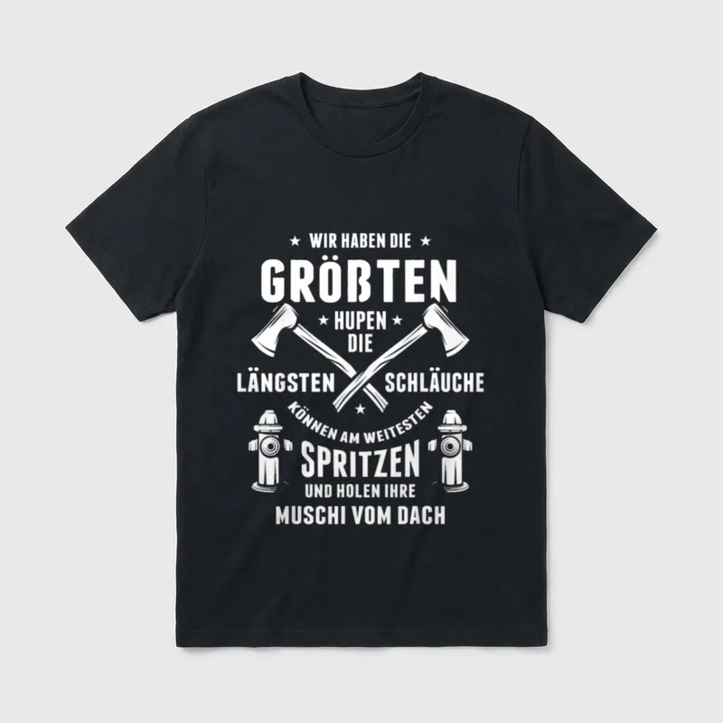 Lustiges Feuerwehr Spruch für Feuerwehrmann u T-Shirt – Klassisches T-Shirt in Schwarz