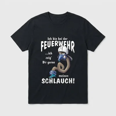 Lustiges Feuerwehr-Mann ich zeig T-Shirt – Klassisches T-Shirt in Schwarz