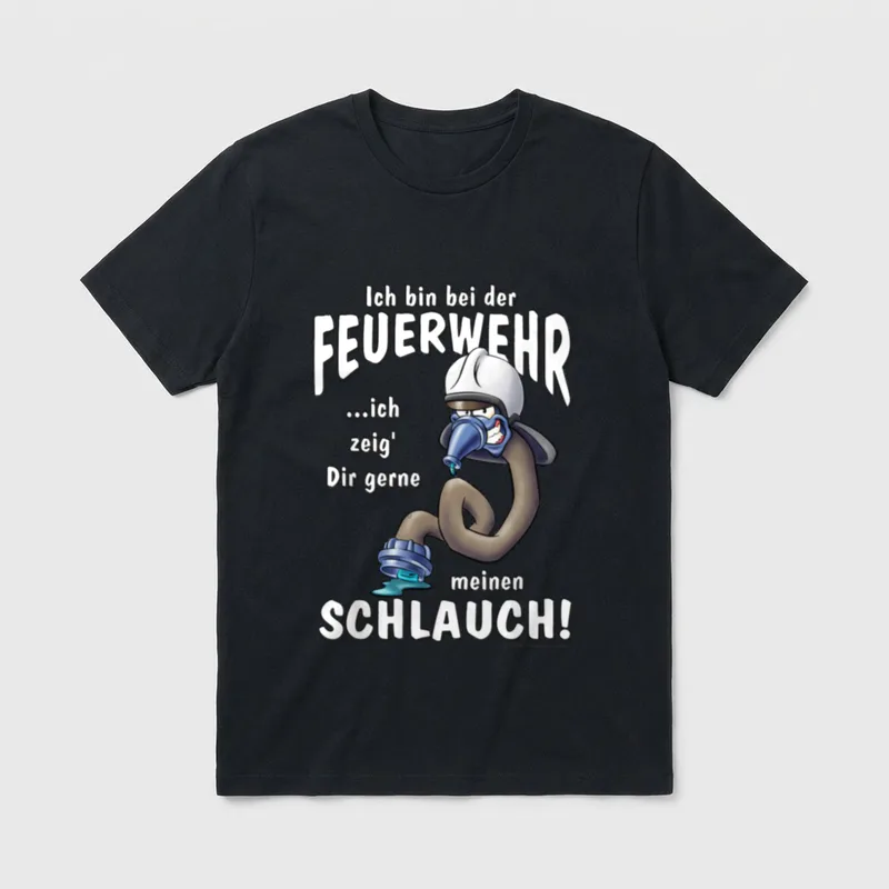 Lustiges Feuerwehr-Mann ich zeig T-Shirt – Klassisches T-Shirt in Schwarz