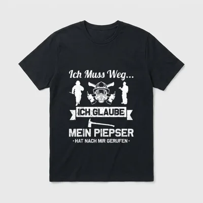 Lustiger Feuerwehr Spruch Piepser T-Shirt – Klassisches T-Shirt in Schwarz