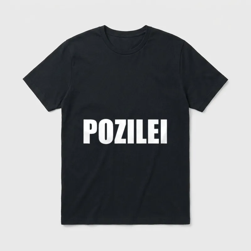Pozilei Lustiges Polizisten Polizei T-Shirt – Klassisches T-Shirt in Schwarz
