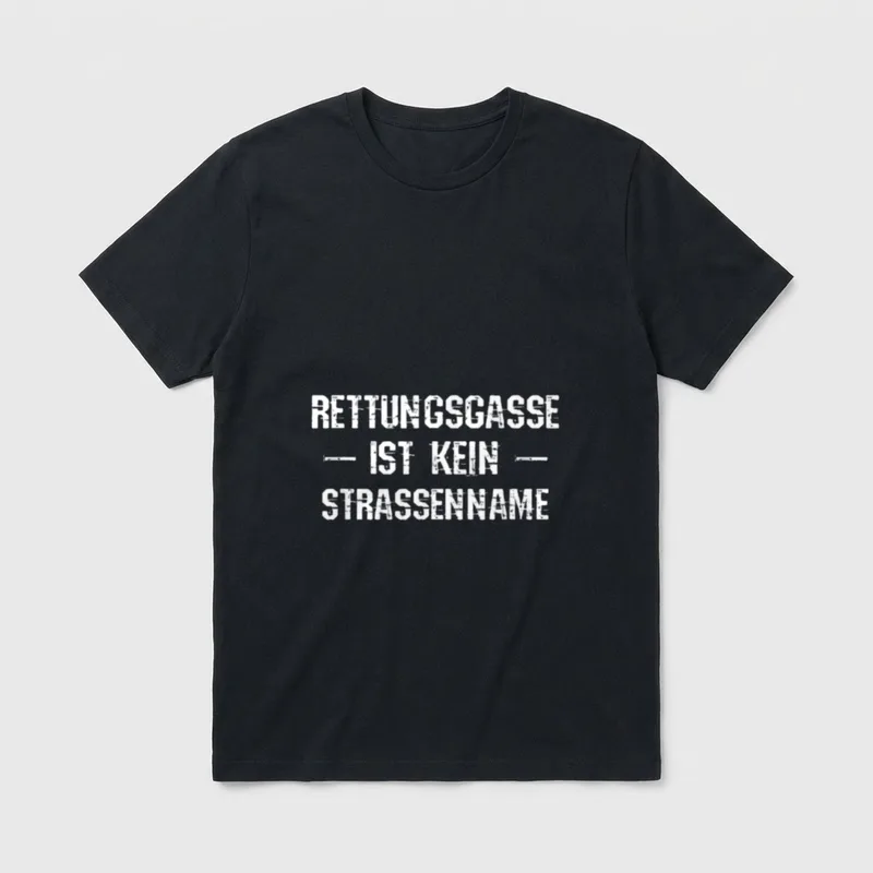 Rettungsgasse Ist Kein Straßenname T-Shirt – Klassisches T-Shirt in Schwarz