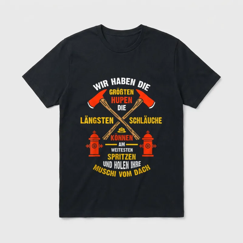 Lustiges Feuerwehr Spruch für Feuerwehrmann u frau T-Shirt – Klassisches T-Shirt in Schwarz