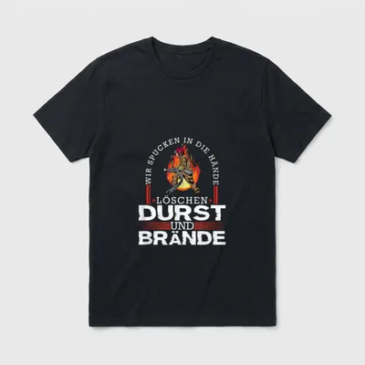 Feuerwehr Lustig Spruch Löschen T-Shirt – Klassisches T-Shirt in Schwarz