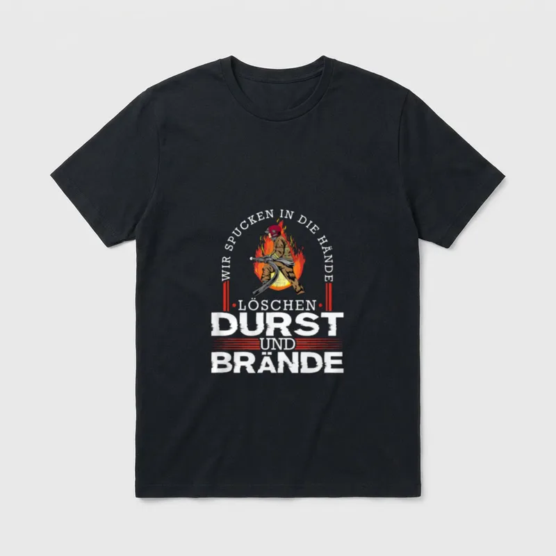 Feuerwehr Lustig Spruch Löschen T-Shirt – Klassisches T-Shirt in Schwarz