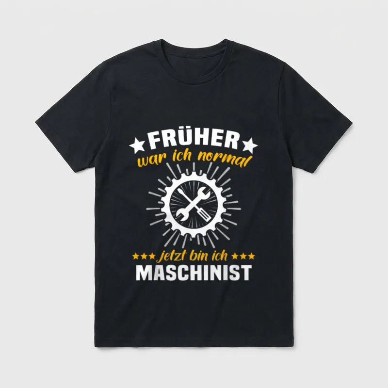 Maschinisten Feuerwehr Triebfahrzeugführer Spruch T-Shirt – Klassisches T-Shirt in Schwarz